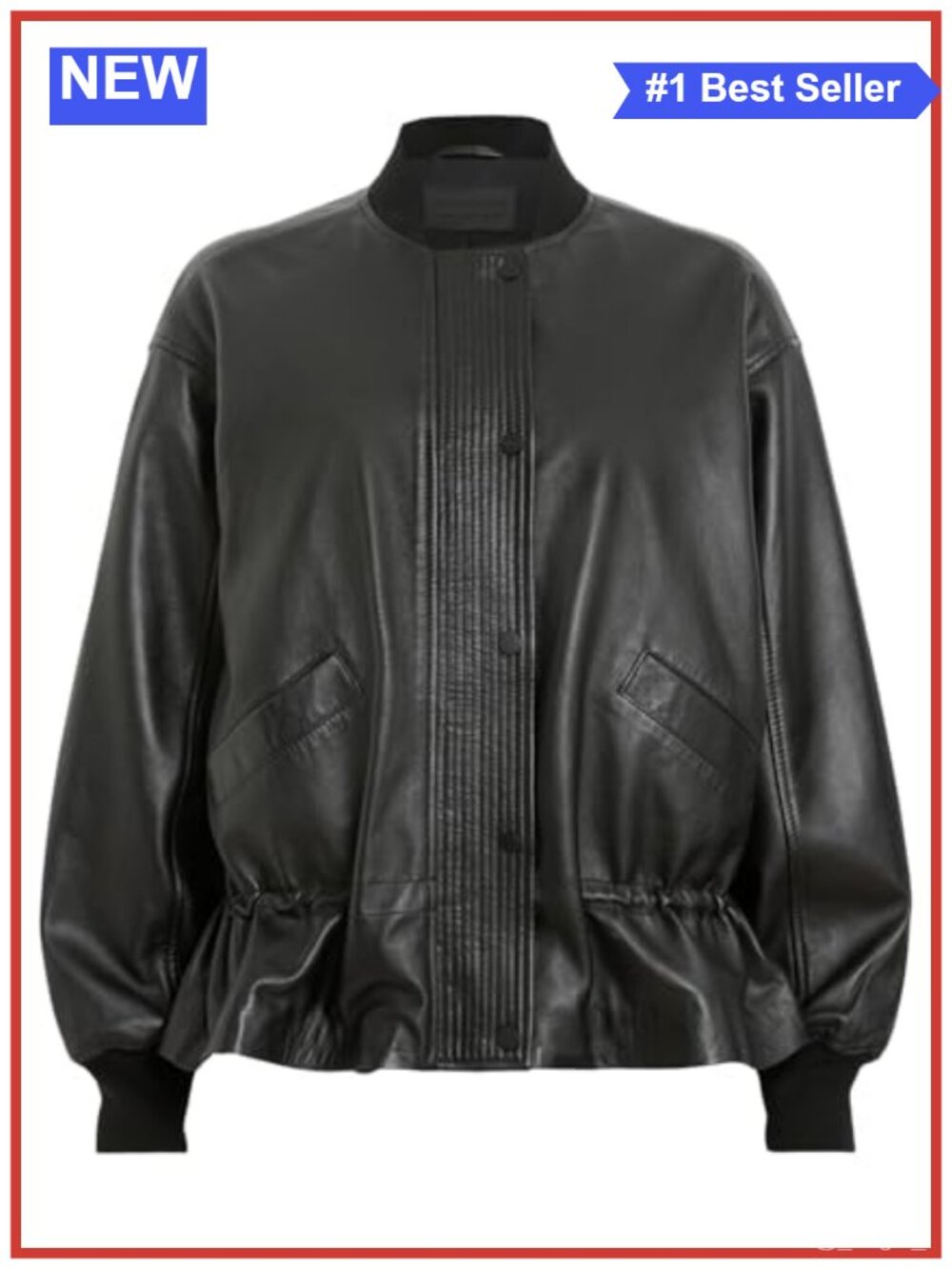 Womens Leather Bomber Jacket Aviator Band Collar Sofi Moto Zip